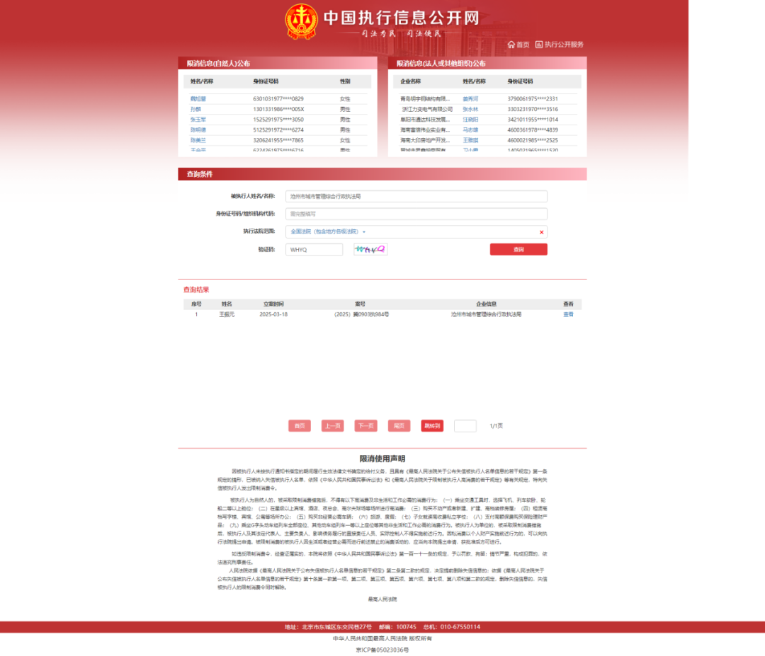 图片来源:中国执行信息公开网